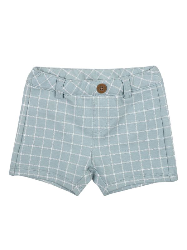 Boys White & Medium Light Blue T-Shirt with Short Pants image number 2